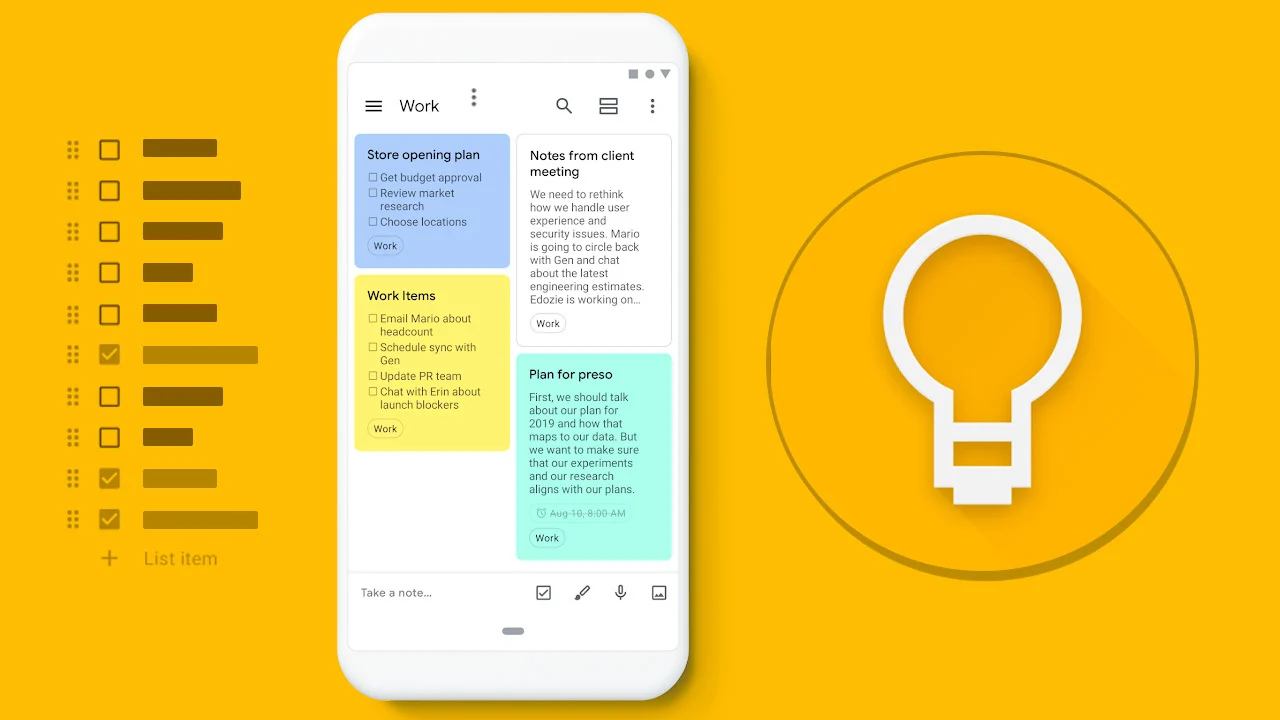 معرفی جایگزین های ترلو - نرم افزار Google Keep