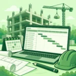 برنامه زمانبندی ساختمان در اکسل و گانت روی نمایشگر